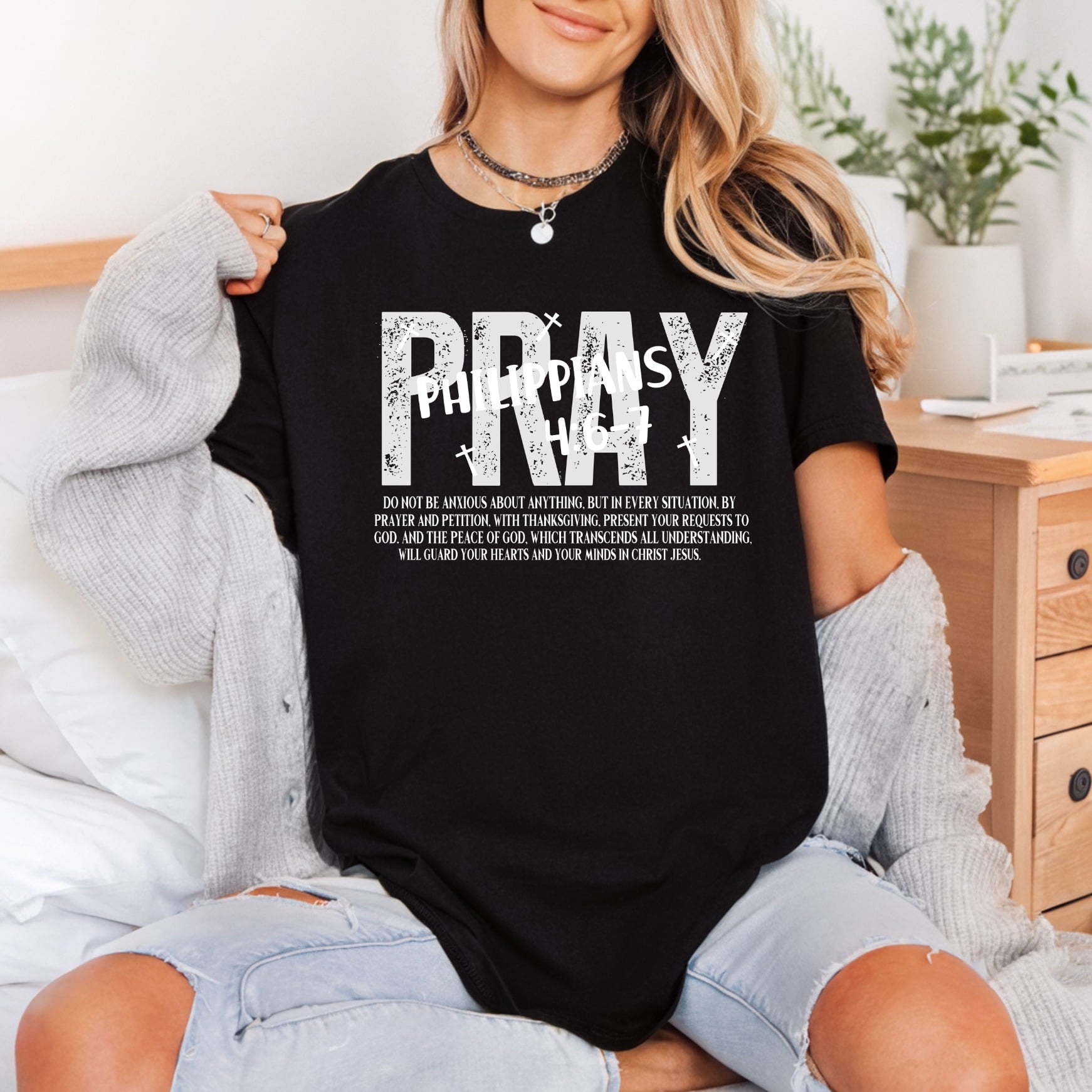 Pray Philippians 6-7 Faith-inspired Christian Faith Ready to Press DTF Transfer for Dtf