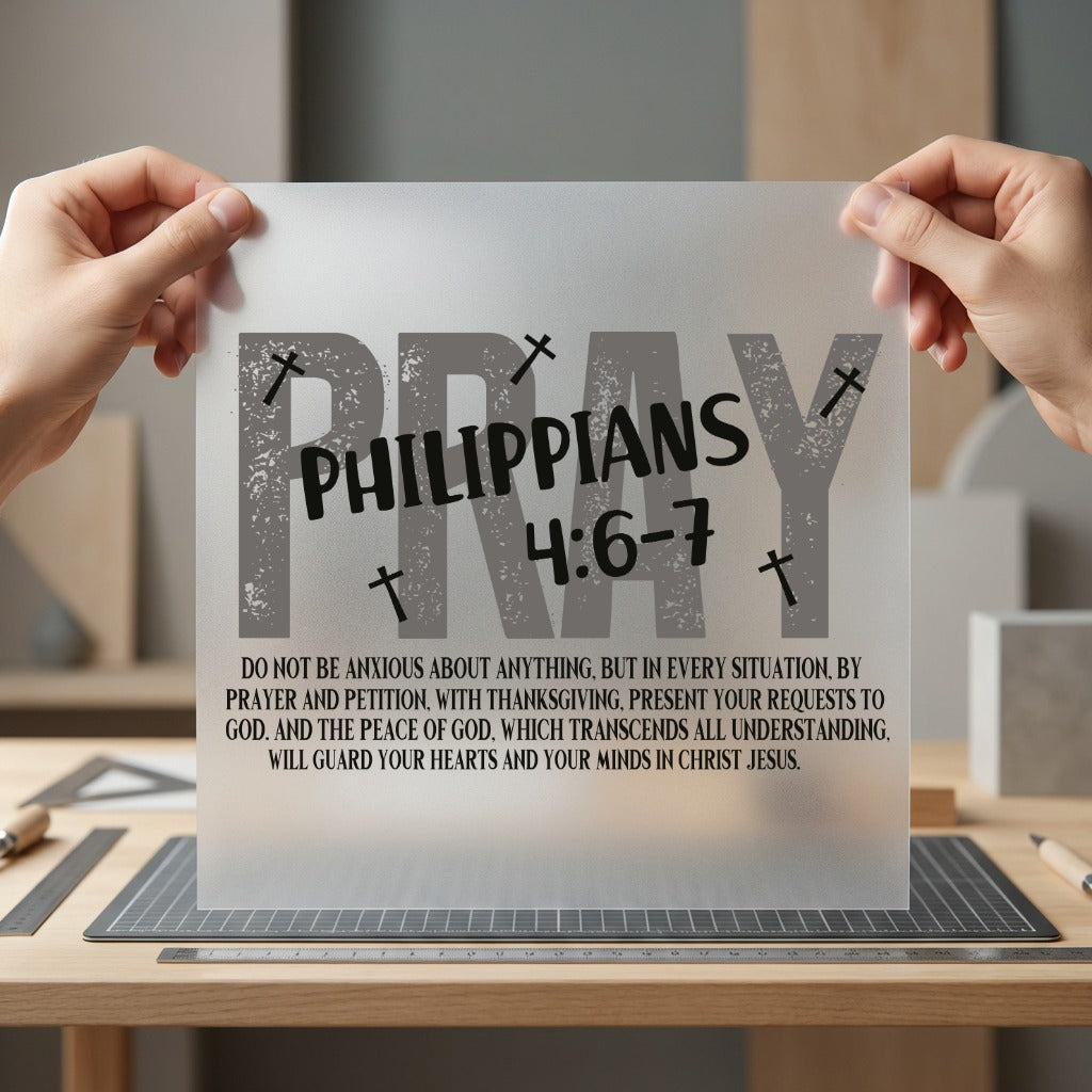 Pray Philippians 6-7 Faith-inspired Christian Faith Ready to Press DTF Transfer for Dtf