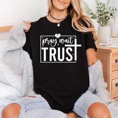 Pray Wait Trust Faith-inspired Christian Faith Ready to Press DTF Transfer for Dtf