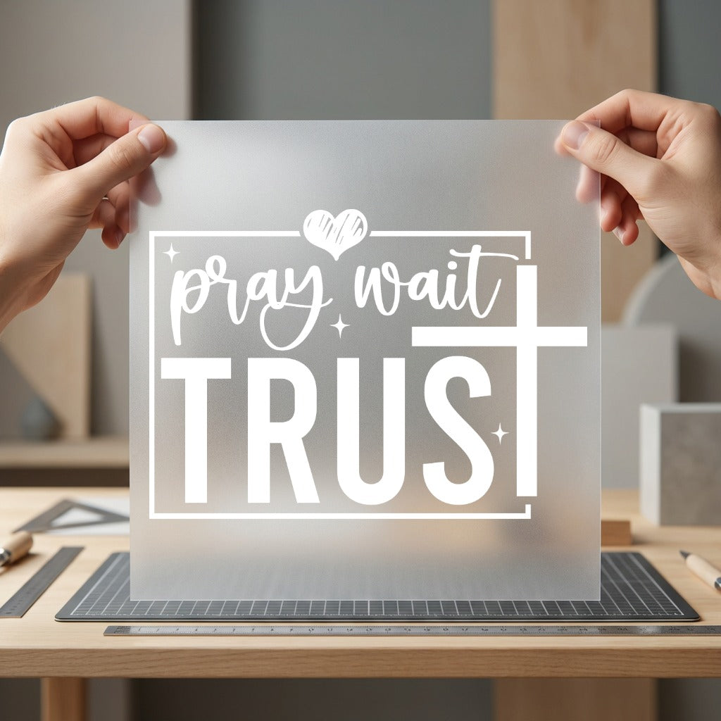 Pray Wait Trust Faith-inspired Christian Faith Ready to Press DTF Transfer for Dtf