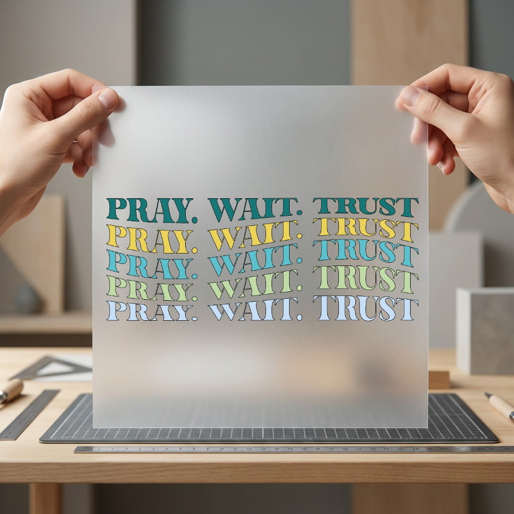 Pray Wait Trust Retro Christian Faith Ready to Press DTF Transfer for Dtf