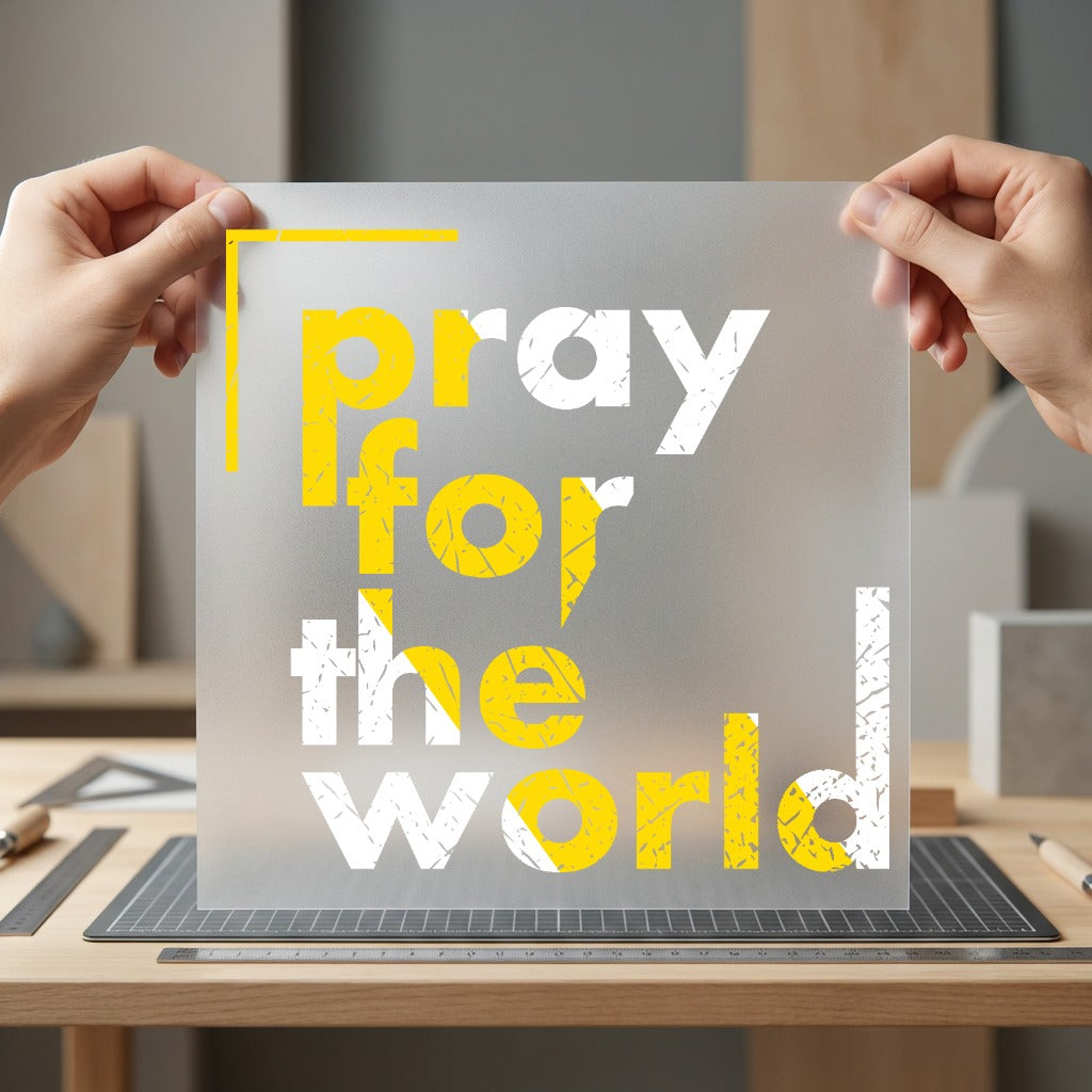 Pray World Distressed Motivational Faith Prayer Ready to Press DTF Transfer for Dtf