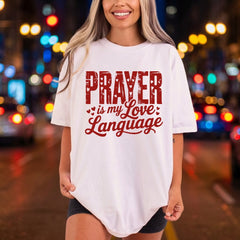 Prayer Love Language Pink Christian Faith Ready to Press DTF Transfer for Dtf