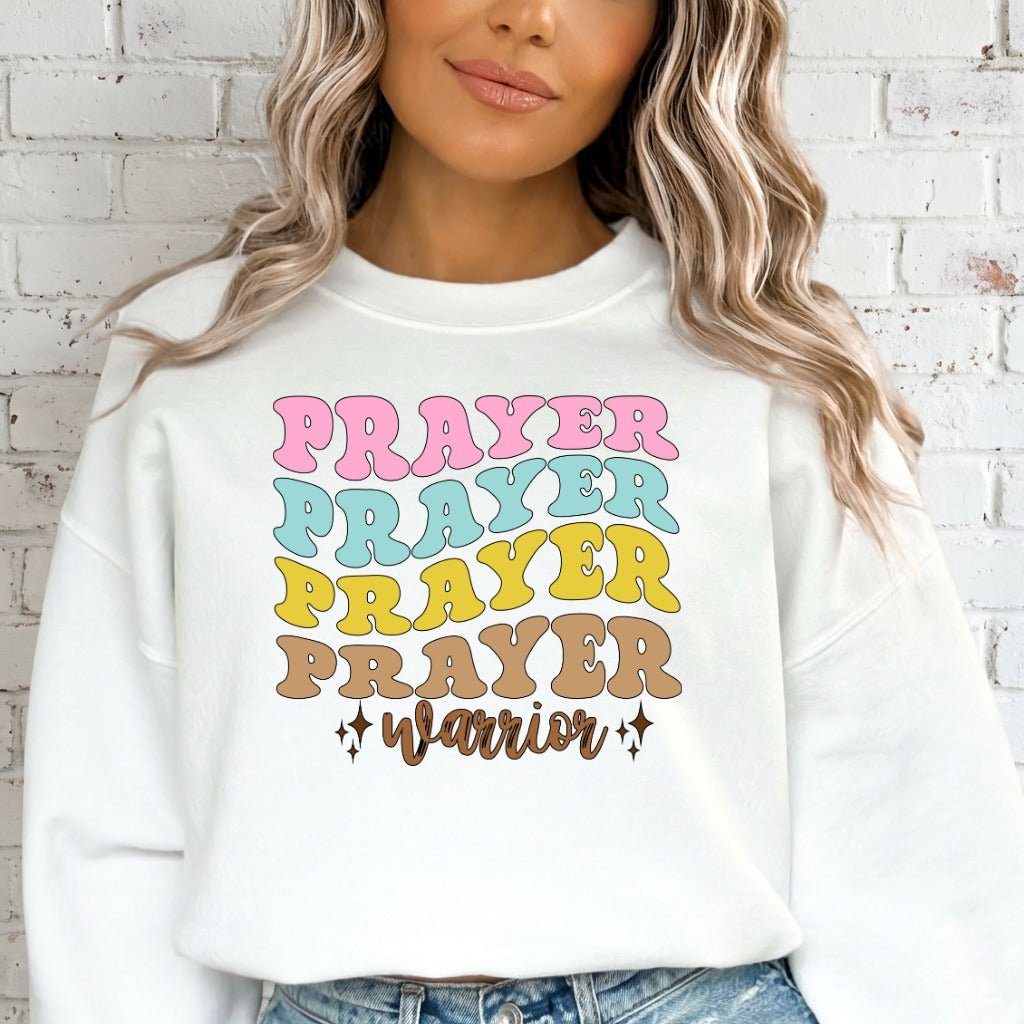 Prayer Warrior | Bold Faith & Retro Style Sweatshirt - Luckets.com