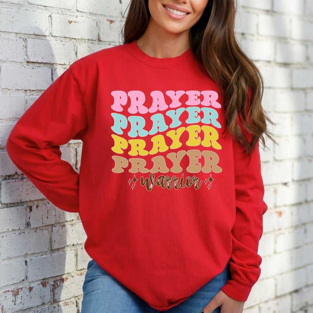 Prayer Warrior | Bold Faith & Retro Style Sweatshirt - Luckets.com