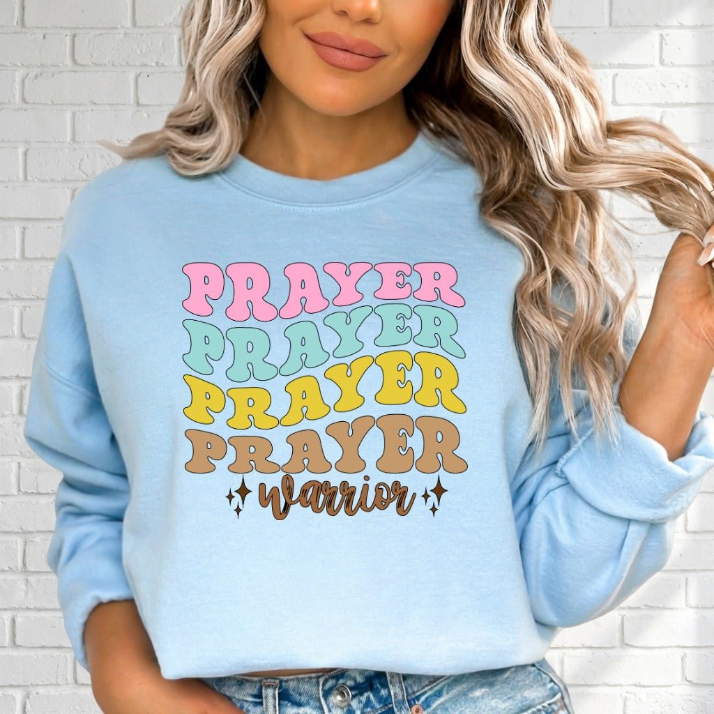 Prayer Warrior | Bold Faith & Retro Style Sweatshirt - Luckets.com