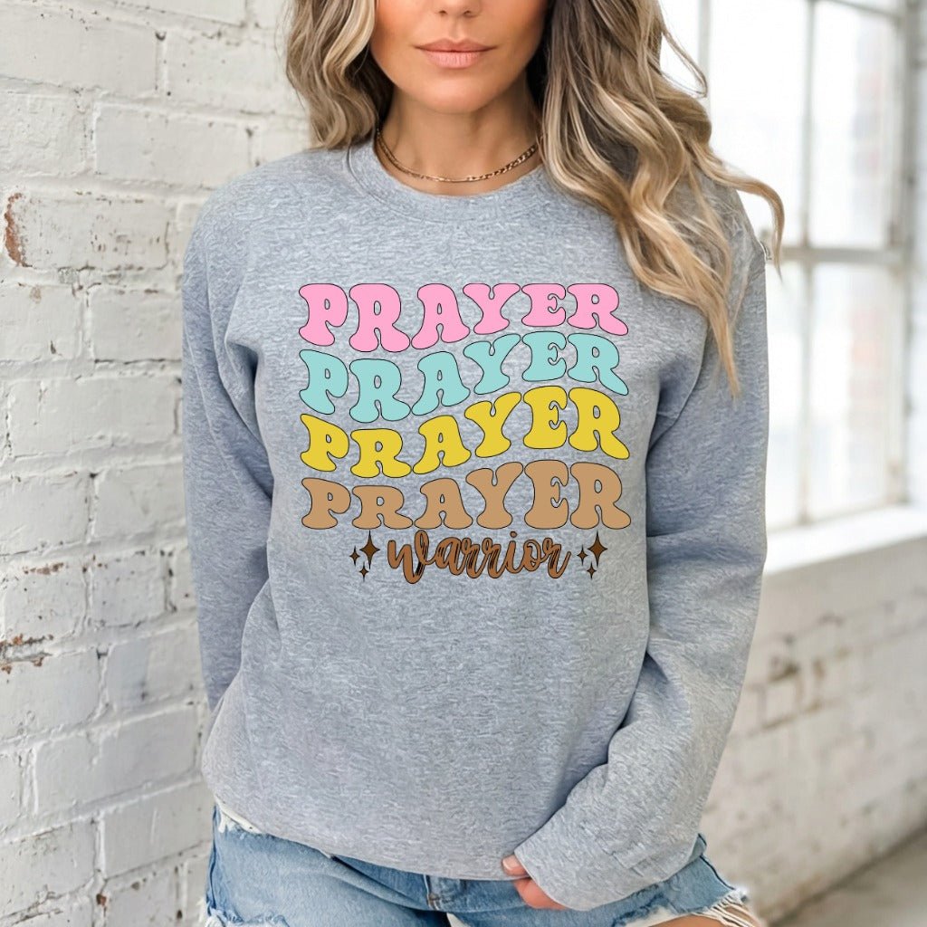 Prayer Warrior | Bold Faith & Retro Style Sweatshirt - Luckets.com
