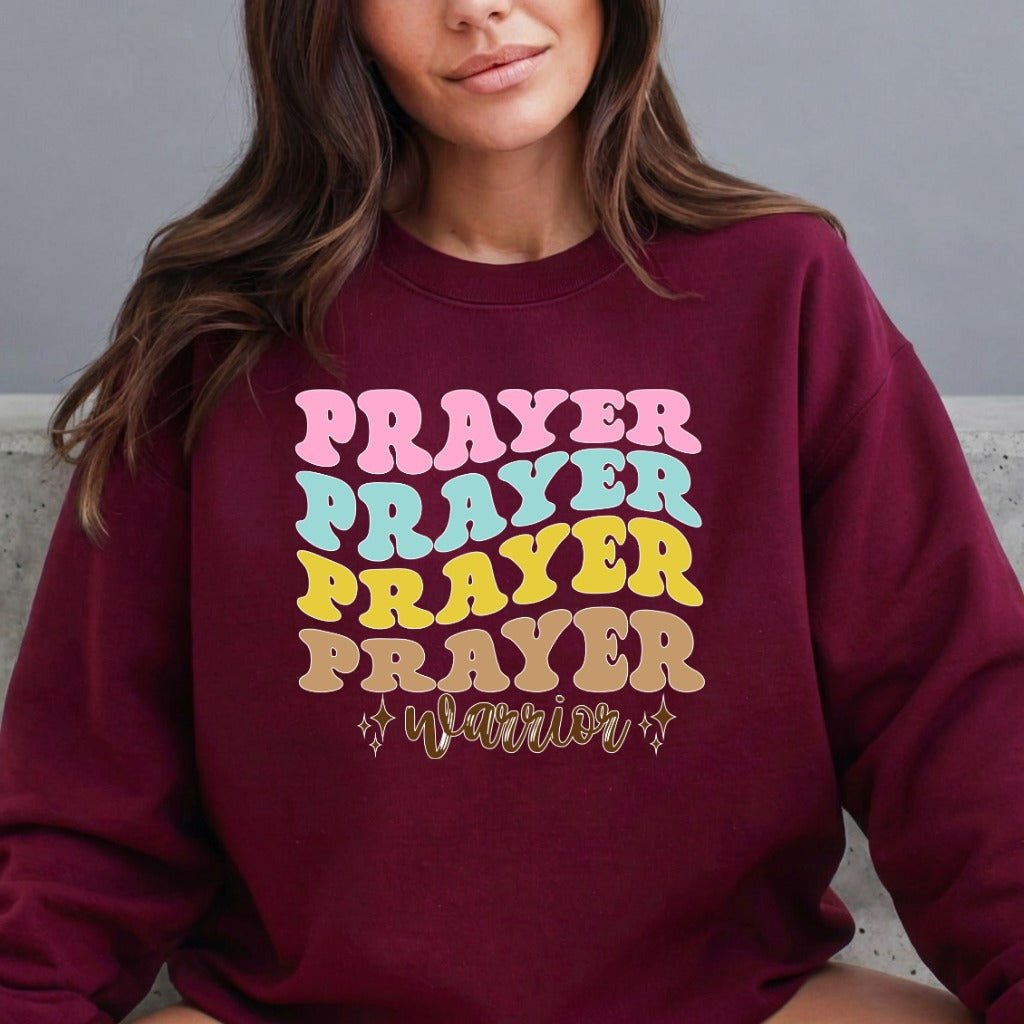 Prayer Warrior | Bold Faith & Retro Style Sweatshirt - Luckets.com