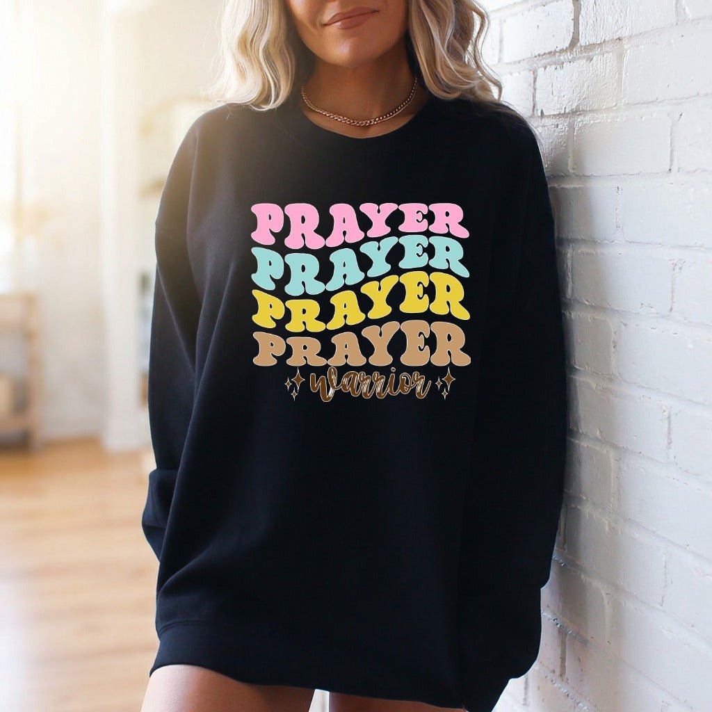 Prayer Warrior | Bold Faith & Retro Style Sweatshirt - Luckets.com