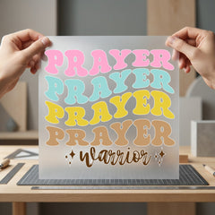 Prayer Warrior Retro Diy Christian Faith Ready to Press DTF Transfer for Dtf
