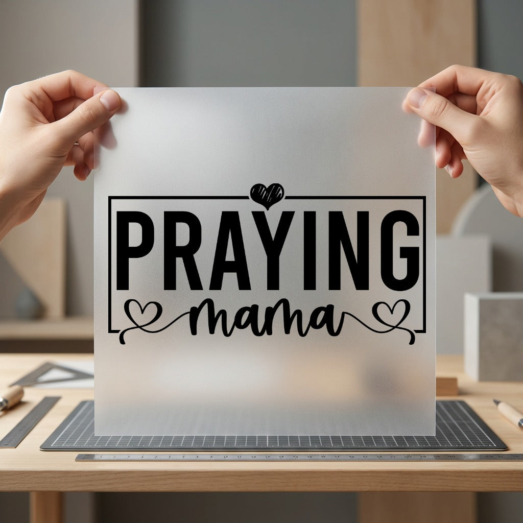 Praying Mama Inspiration Diy Christian Faith Ready to Press DTF Transfer for Dtf