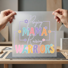 Praying Mama Raising Warriors Faith Mom Ready to Press DTF Transfer for Dtf