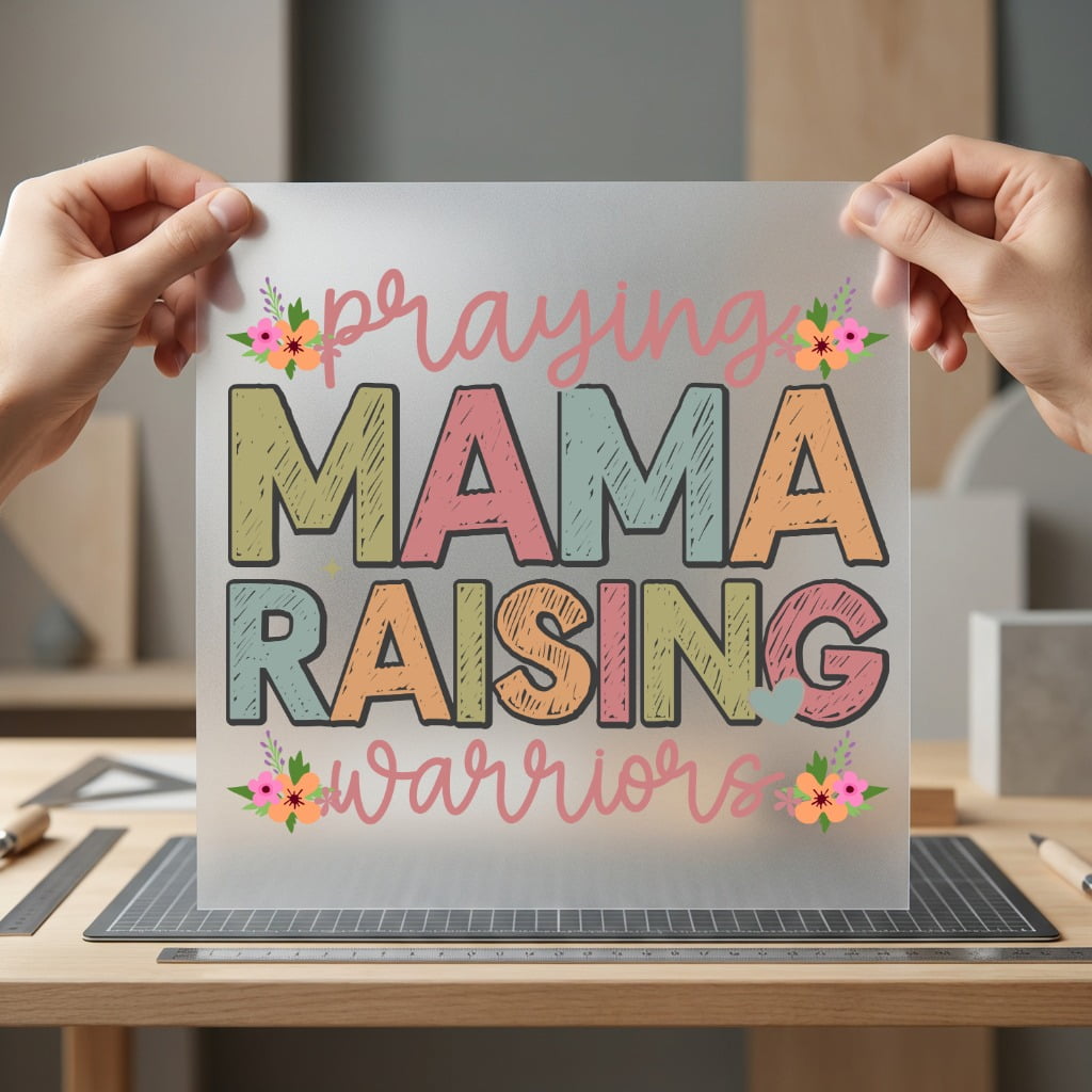 Praying Mama Raising Warriors Faith Prayer Ready to Press DTF Transfer for Dtf