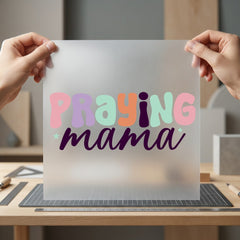 Praying Mama Retro Bubble Faith Prayer Ready to Press DTF Transfer for Dtf