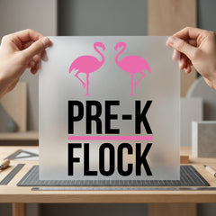 Pre-k Flock Flamingo School Birds & Birdwatching Collection Kids & School Collection Ready to Press DTF Transfer for Dtf