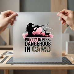 Pretty Pink Dangerous Camo Usa Country Ready to Press DTF Transfer for Dtf