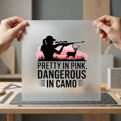 Pretty Pink Dangerous Camo Usa Country Ready to Press DTF Transfer for Dtf
