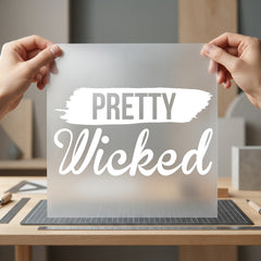 Pretty Wicked Bold Script Vintage Retro Ready to Press DTF Transfer for Dtf