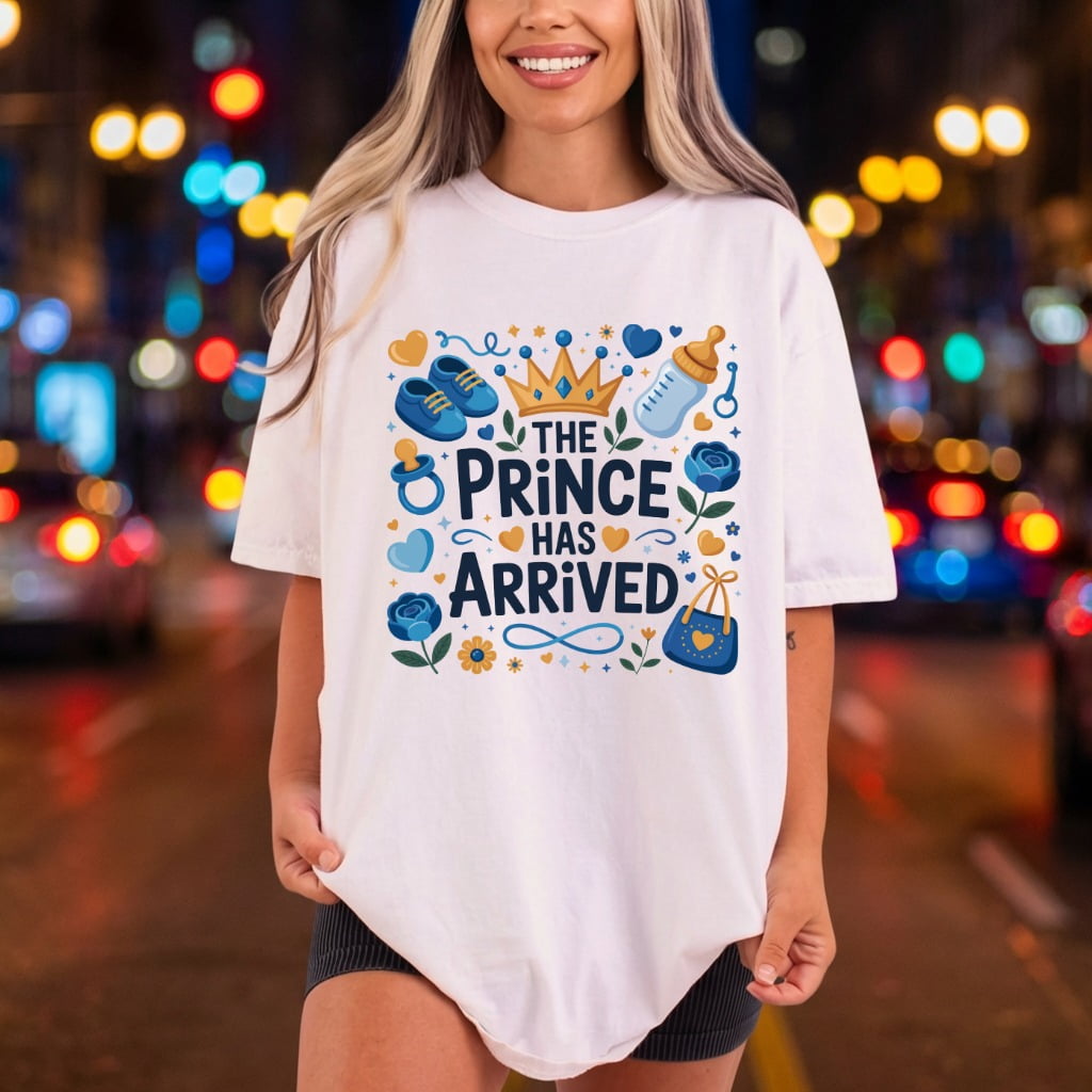 Prince Has Arrived Royal Cute Animals Kids Collection Kids & School Collection Ready to Press DTF Transfer for Dtf