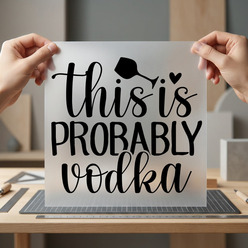 Probably Vodka Humorous Diy Funny Aesthetic Ready to Press DTF Transfer for Dtf