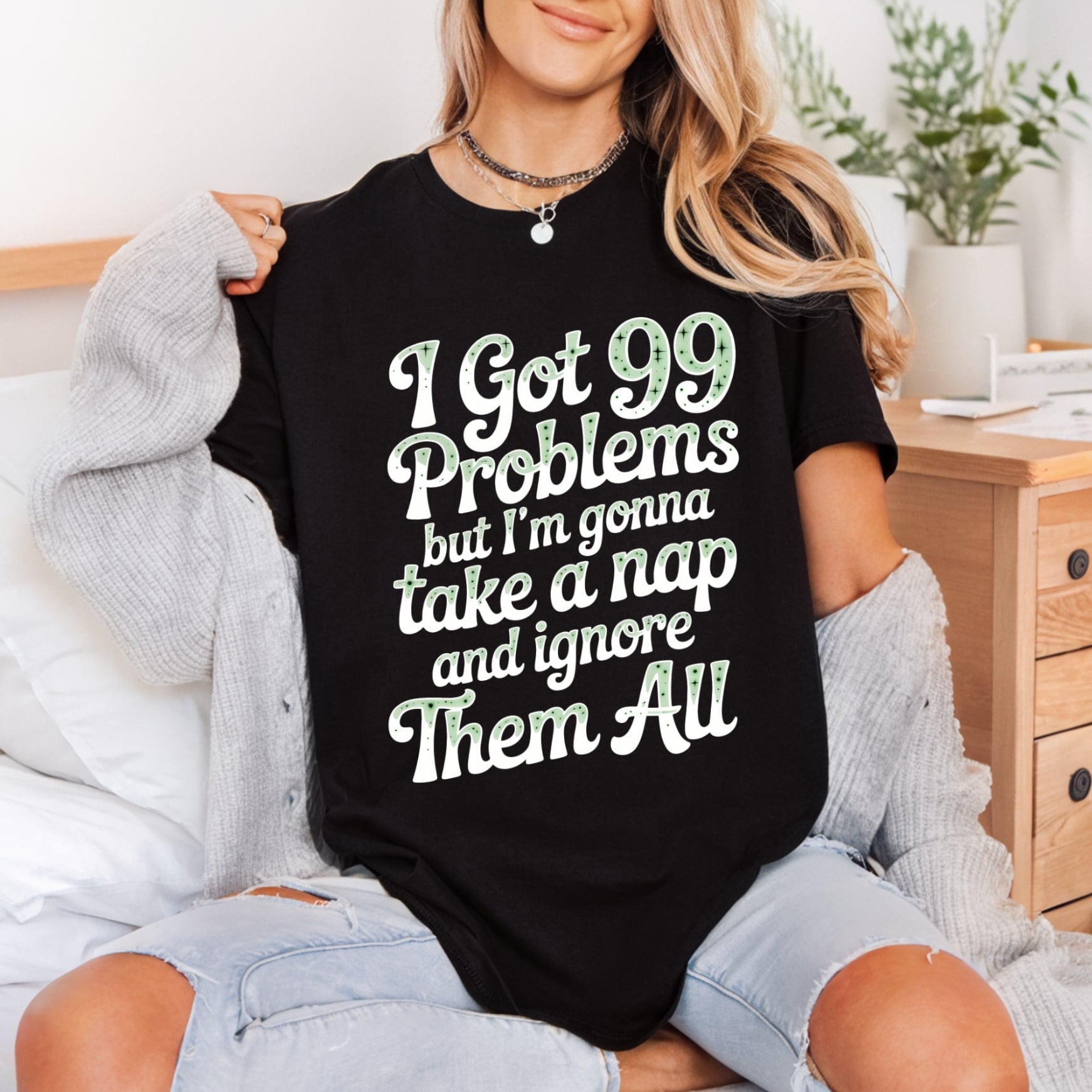 Problems Nap Ignore Retro Funny Sarcastic Ready to Press DTF Transfer for Dtf