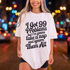 Problems Nap Ignore Retro Funny Sarcastic Ready to Press DTF Transfer for Dtf