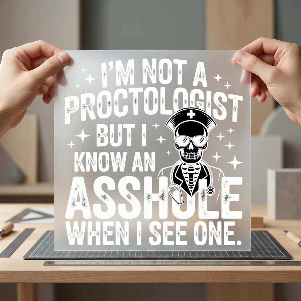 Proctologist Skull Nurse Funny Nurse Funny Ready to Press DTF Transfer for Dtf