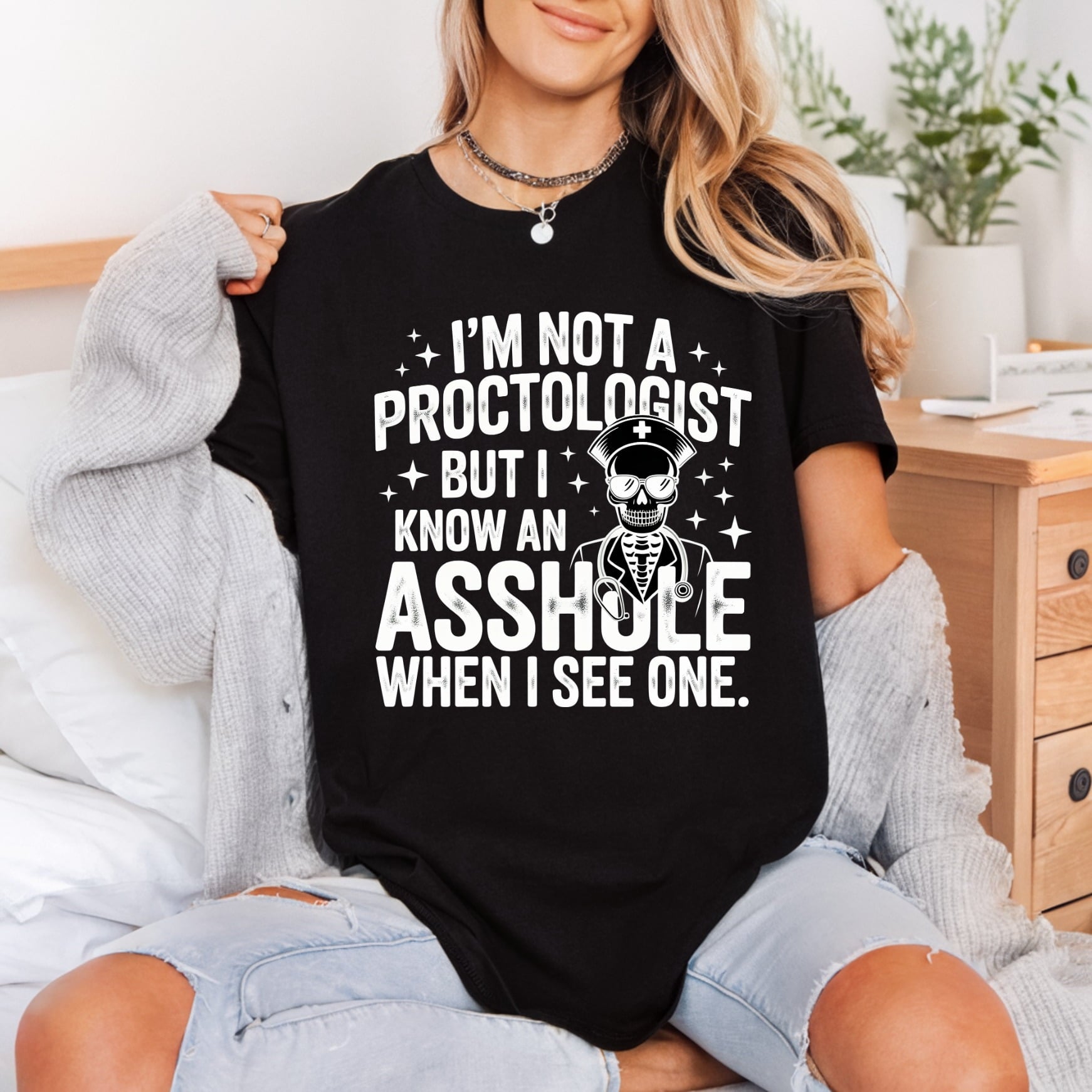 Proctologist Skull Nurse Funny Nurse Funny Ready to Press DTF Transfer for Dtf