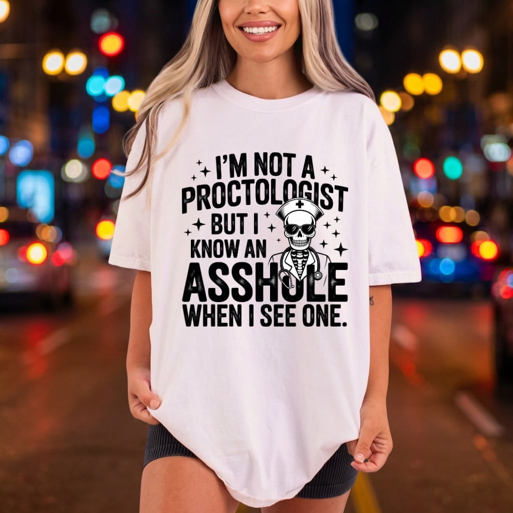 Proctologist Skull Nurse Funny Nurse Funny Ready to Press DTF Transfer for Dtf