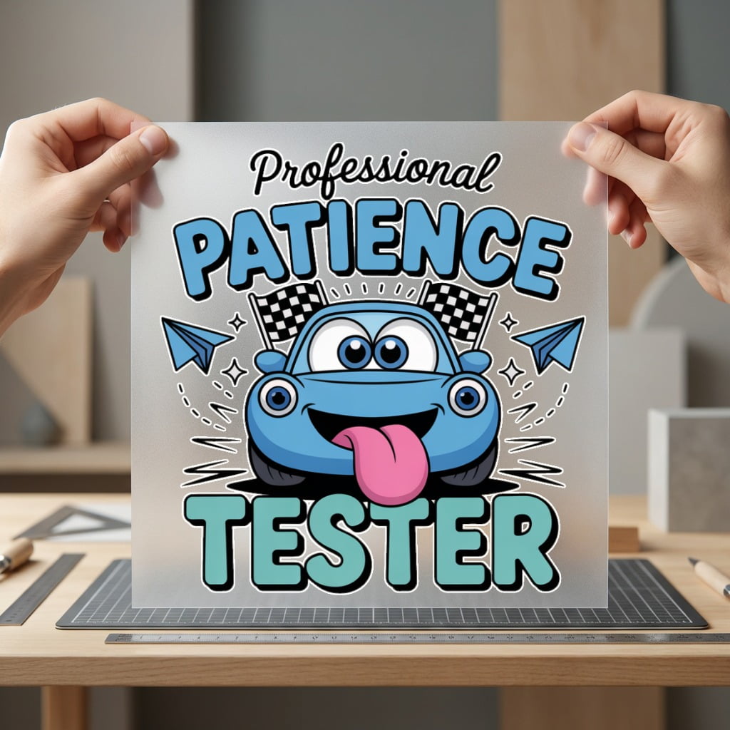 Professional Patience Tester Car Mom Dad Ready to Press DTF Transfer for Dtf