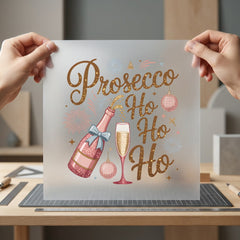 Prosecco Festive Christmas Diy Christmas Ready to Press DTF Transfer for Dtf