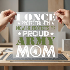 Proud Army Mom Military Patriotic Usa Ready to Press DTF Transfer for Dtf
