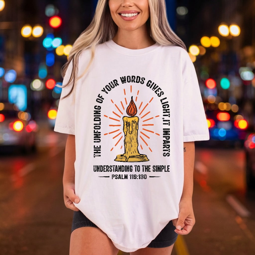 Psalm Candle Retro Religious Faith Bible Ready to Press DTF Transfer for Dtf