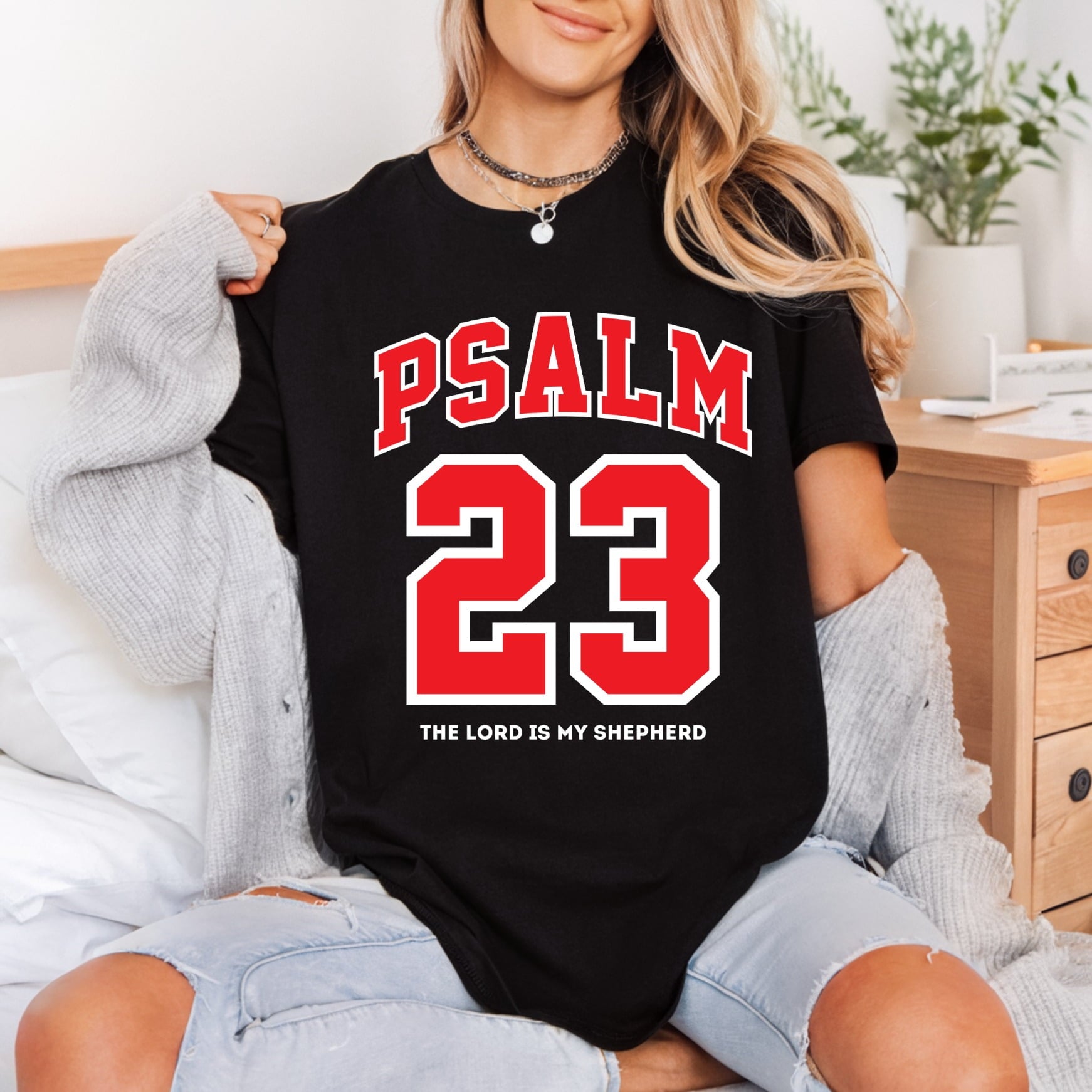 Psalm Faith Bold Red Christian Faith Ready to Press DTF Transfer for Dtf