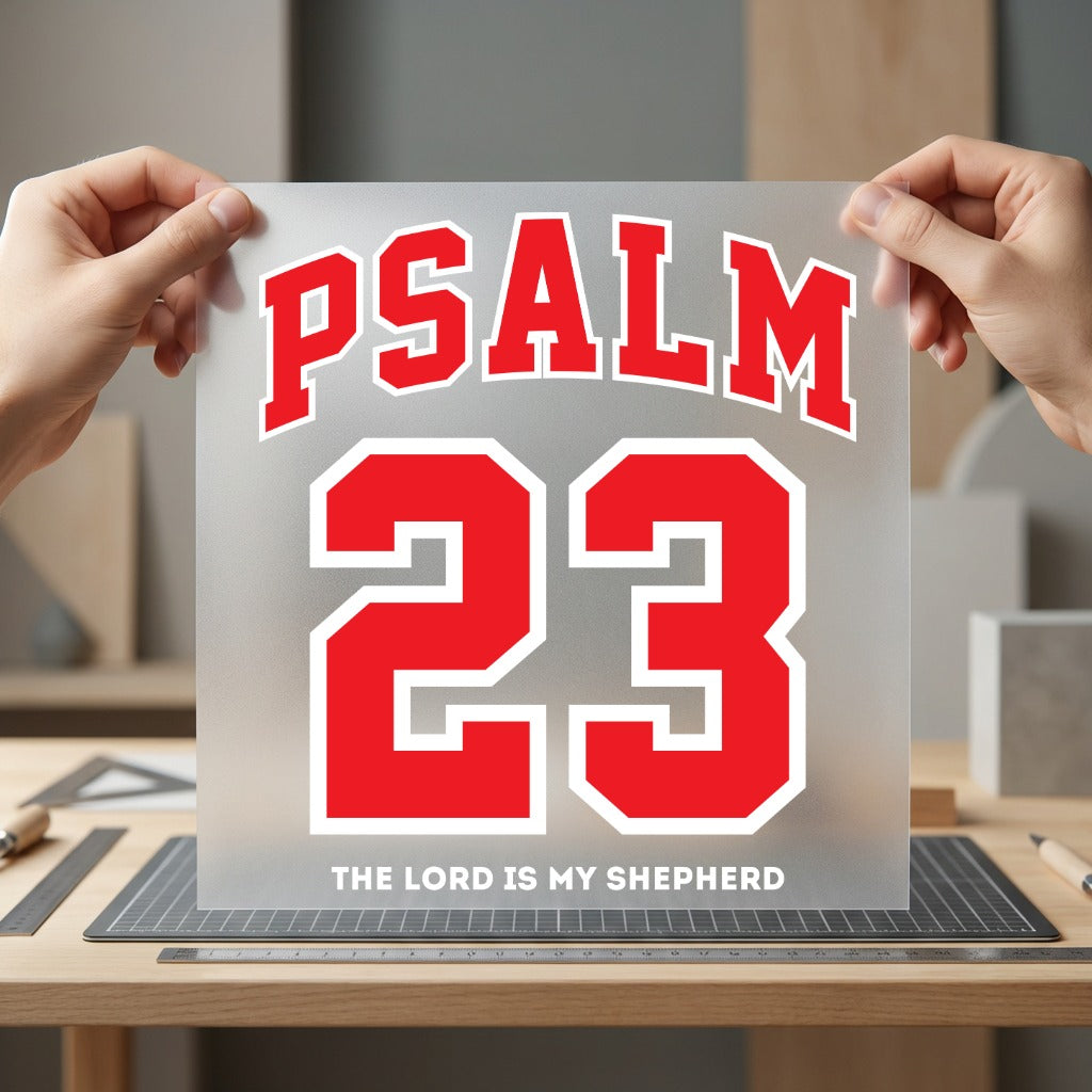 Psalm Faith Bold Red Christian Faith Ready to Press DTF Transfer for Dtf