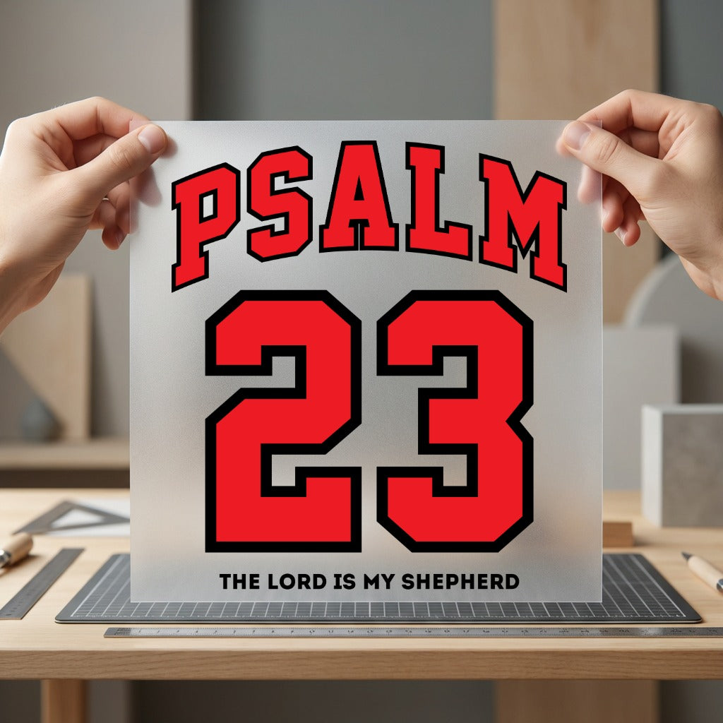 Psalm Faith Bold Red Christian Faith Ready to Press DTF Transfer for Dtf