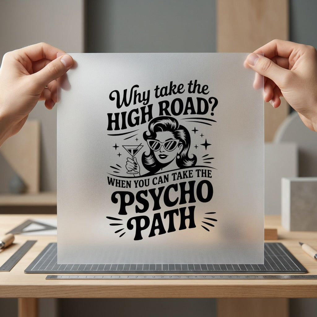 Psycho Path Pin-up Retro Mom Funny Ready to Press DTF Transfer for Dtf