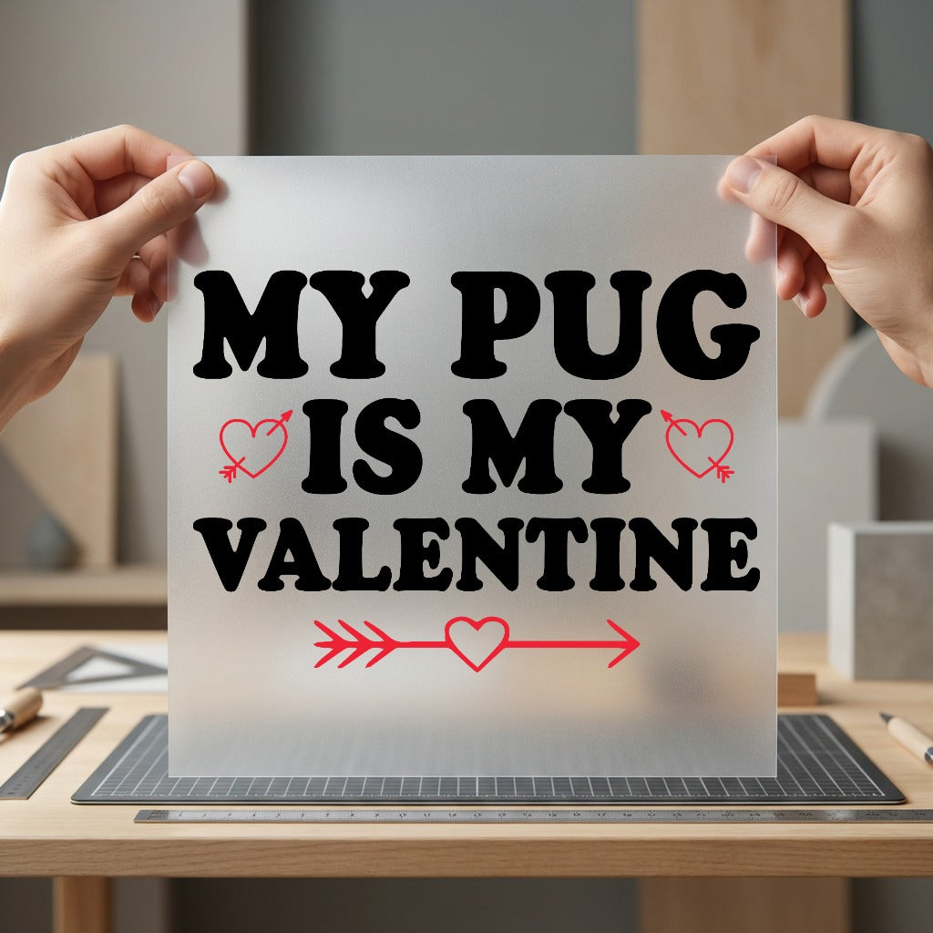 Pug Valentine Retro Love Valentine Mom Ready to Press DTF Transfer for Dtf