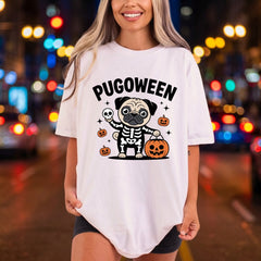Pugoween Skeleton Pug Spooky Halloween Mom Ready to Press DTF Transfer for Dtf
