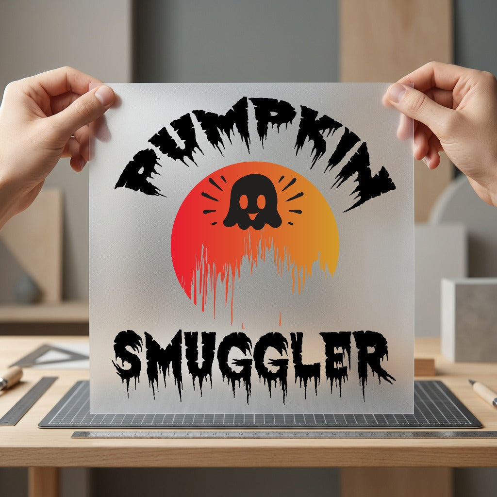 Pumpkin Smuggler Ghost Spooky Halloween Funny Ready to Press DTF Transfer for Dtf