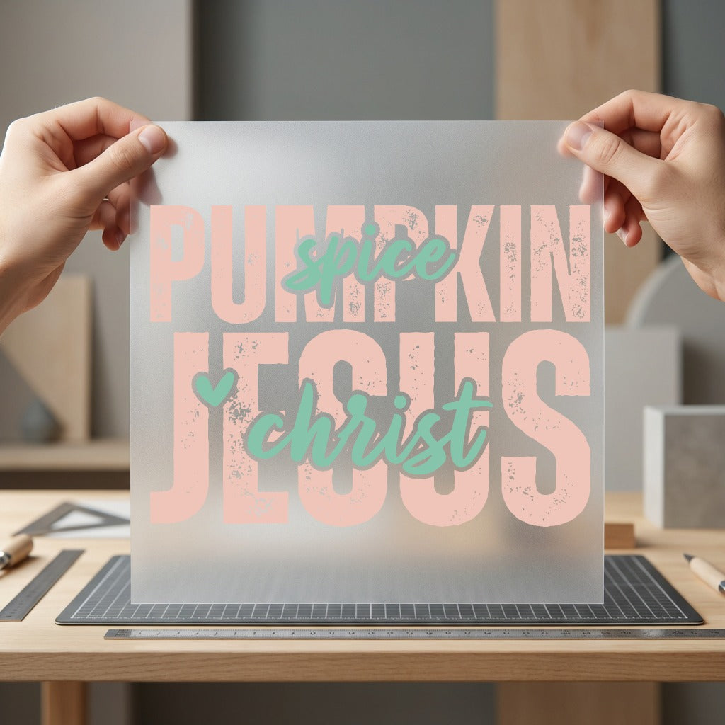 Pumpkin Spice Jesus Christ Christian Faith Ready to Press DTF Transfer for Dtf