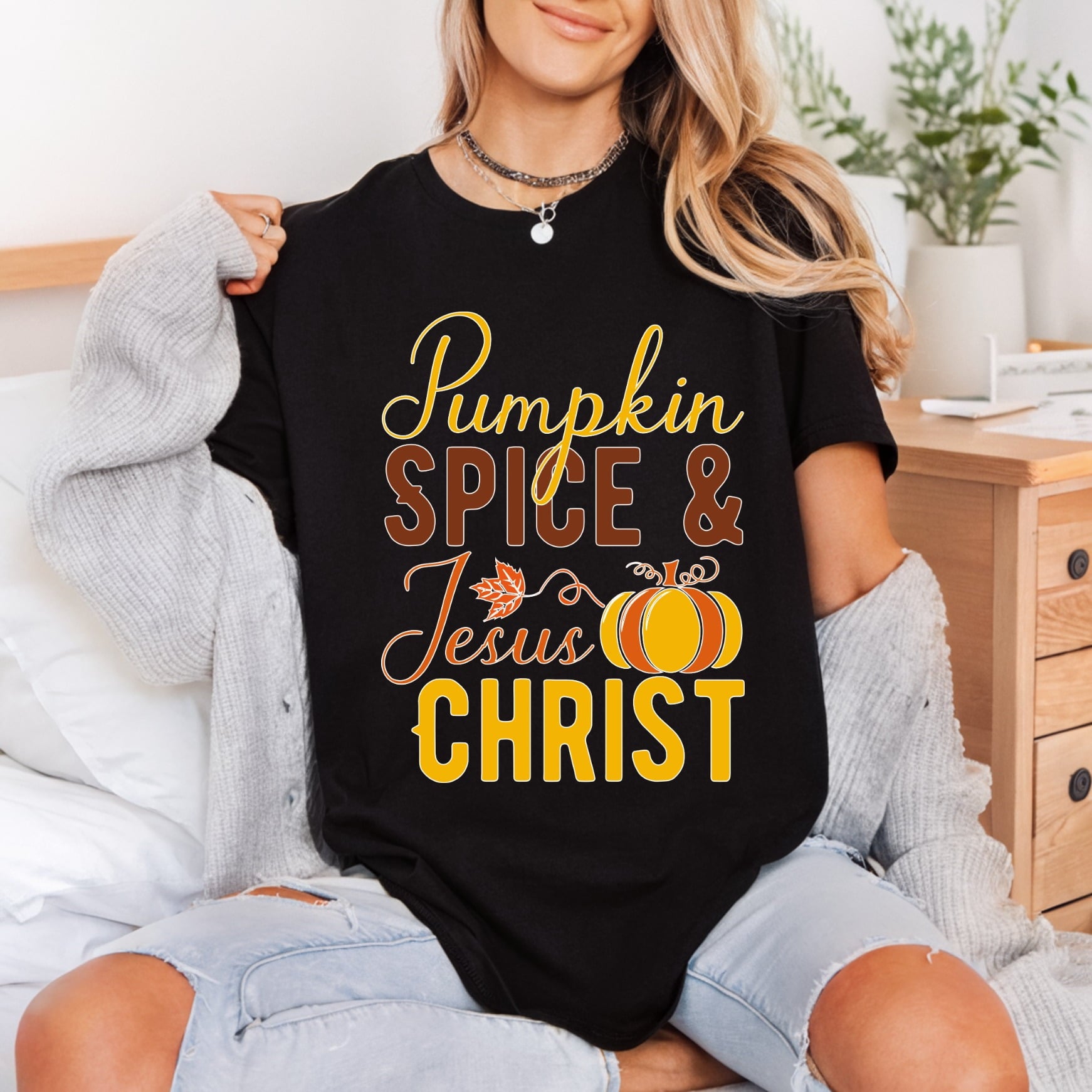 Pumpkin Spice Jesus Christ Christian Faith Ready to Press DTF Transfer for Dtf