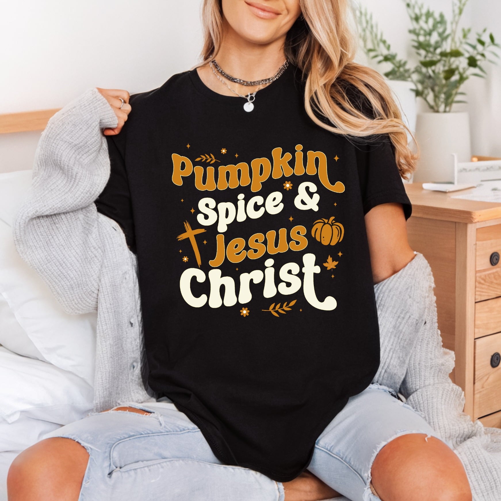 Pumpkin Spice Jesus Christ Christian Faith Ready to Press DTF Transfer for Dtf