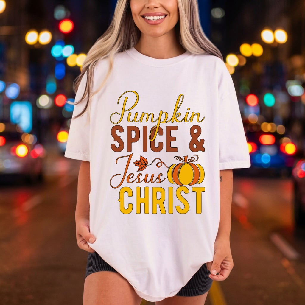 Pumpkin Spice Jesus Christ Christian Faith Ready to Press DTF Transfer for Dtf