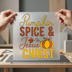 Pumpkin Spice Jesus Christ Christian Faith Ready to Press DTF Transfer for Dtf