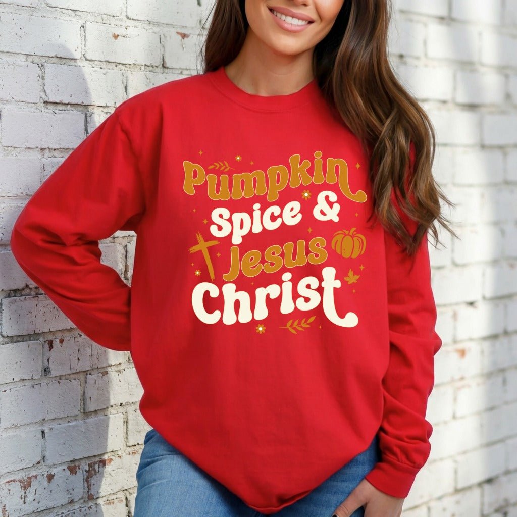 Pumpkin Spice & Jesus Christ | Fall Faith Sweatshirt - Luckets.com