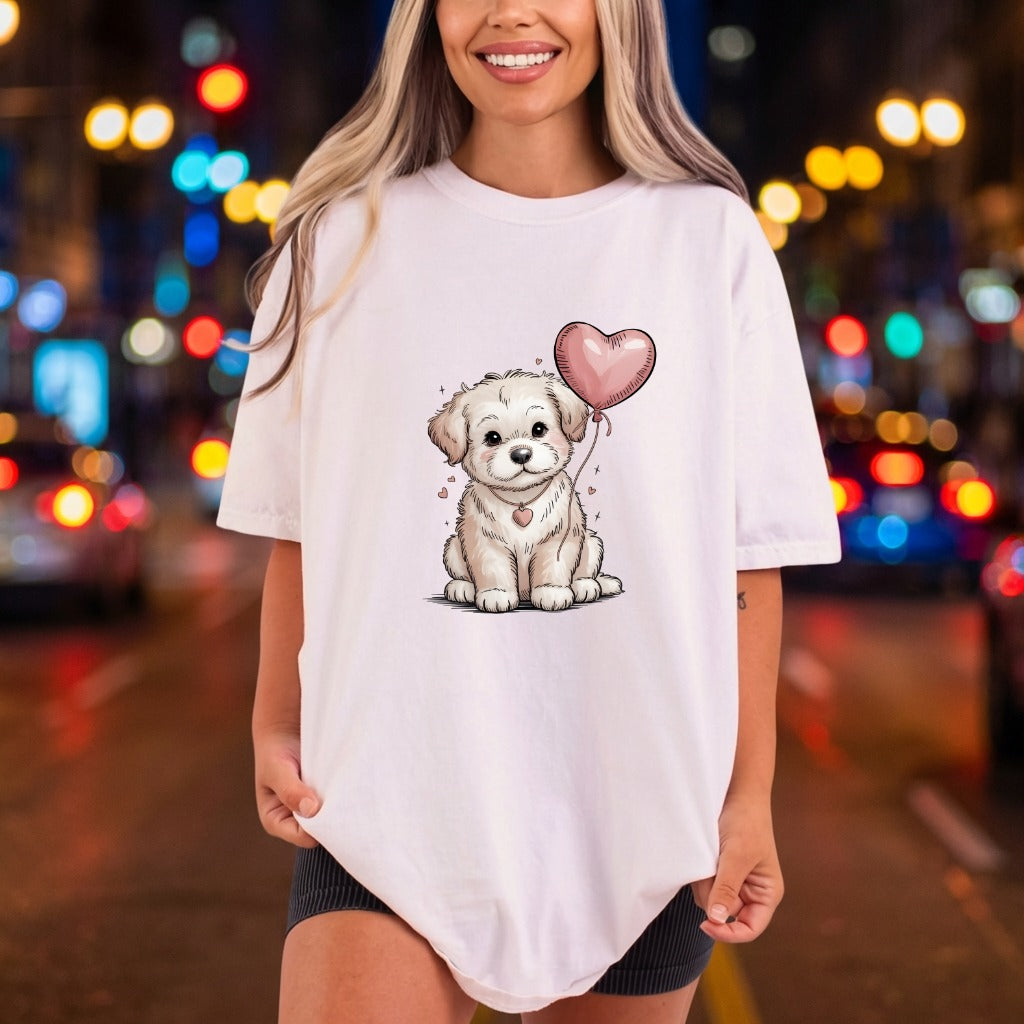 Puppy Heart Balloon Valentine Valentine Mom Ready to Press DTF Transfer for Dtf