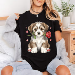 Puppy Rose Valentine Diy Valentine Mom Ready to Press DTF Transfer for Dtf
