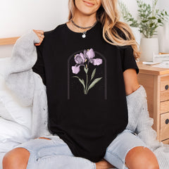 Purple Iris Flower Boho Mom Boho Ready to Press DTF Transfer for Dtf