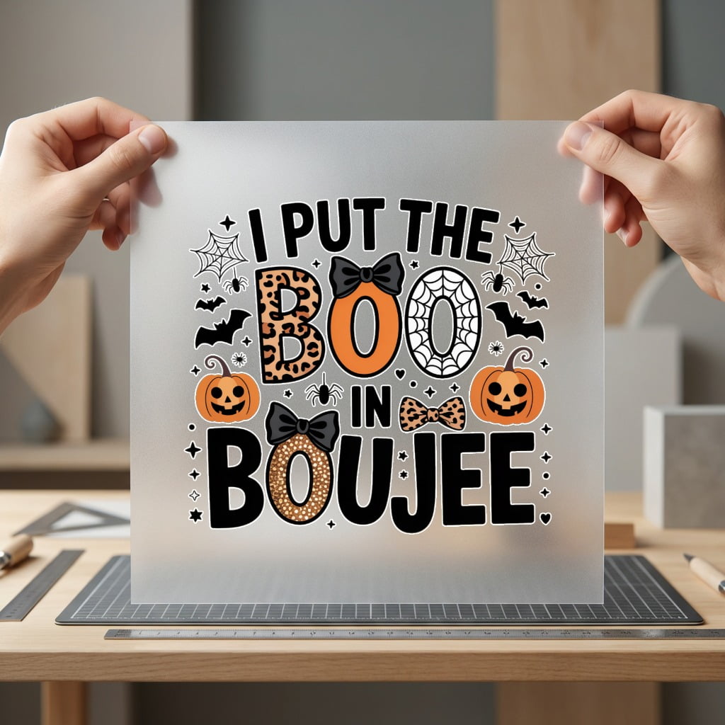 Put Boo Boujee Halloween Halloween Leopard Ready to Press DTF Transfer for Dtf